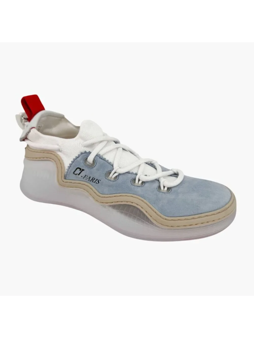 Christian Louboutin Arpoador Blue Drawstring Sneaker Size 39.5 US 9.5 Women's 07